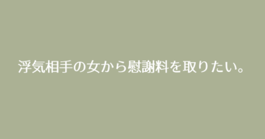 夫が浮気しています。浮気女から慰謝料【1000万】をぶんどりたい！